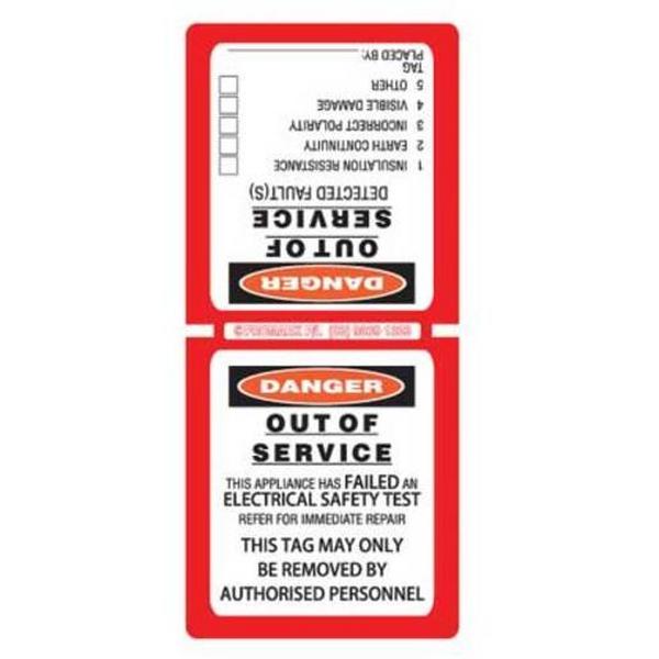 Pmk Failed Appliance Safety Tag, Ideal Electrical Catalogue Tools Instrumentation Labelling Labelling Material - Construction Supplies Australia