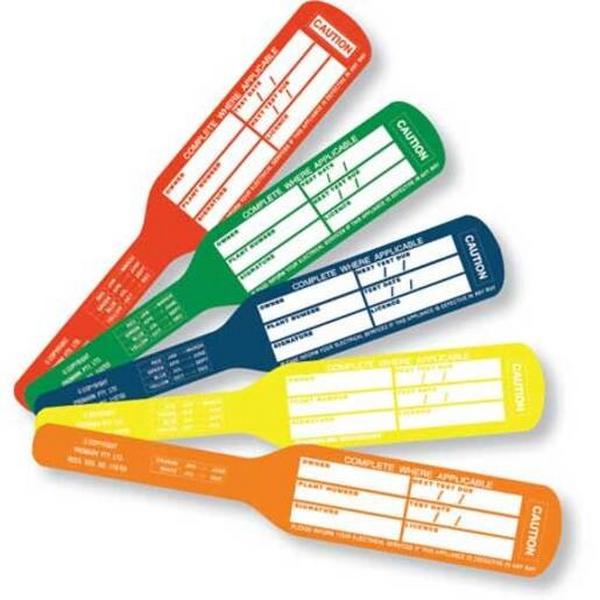 Yellow Pmk Testtag Commercial + Bldg W/ Security Clip, Ideal Electrical Catalogue Tools Instrumentation Labelling Labelling Material - Construction Supplies Australia