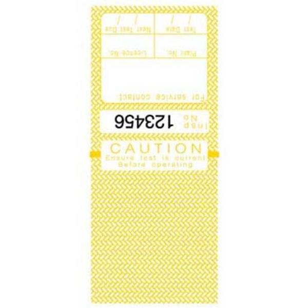 Test Tag Self Laminating With Security Flap Yellow QLD, Ideal Electrical Catalogue Tools Instrumentation Labelling Labelling Material - Construction Supplies Australia