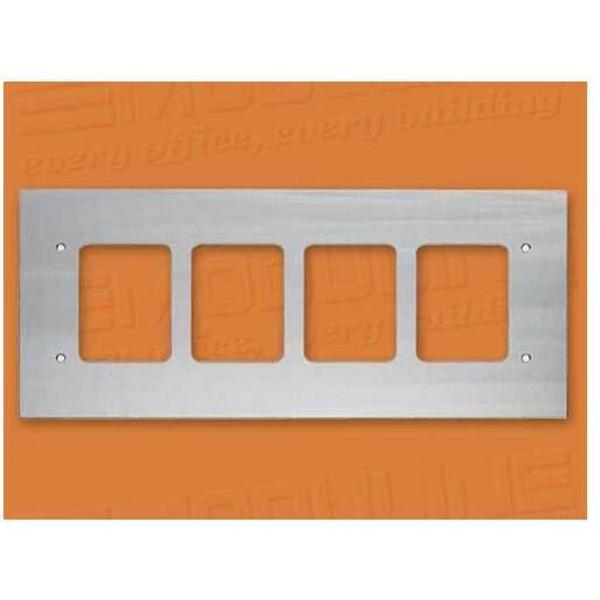 Facia 4 Gang Stainless Steel, Ideal Electrical Catalogue Switches Plugs Sockets Switches Grid Cover Plate - Construction Supplies Australia