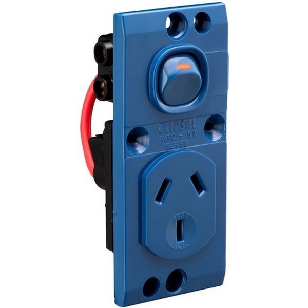 Power Point 10A Single Medilec 2 Pole Vertical Blue GPO Mech, Ideal Electrical Catalogue Switches Plugs Sockets Outlets Gpo - Construction Supplies Australia