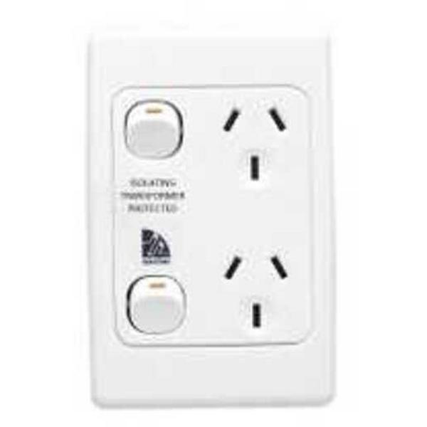 Power Point 10A Double Medilec 2 Pole Vertical Blue, Ideal Electrical Catalogue Switches Plugs Sockets Outlets Gpo - Construction Supplies Australia