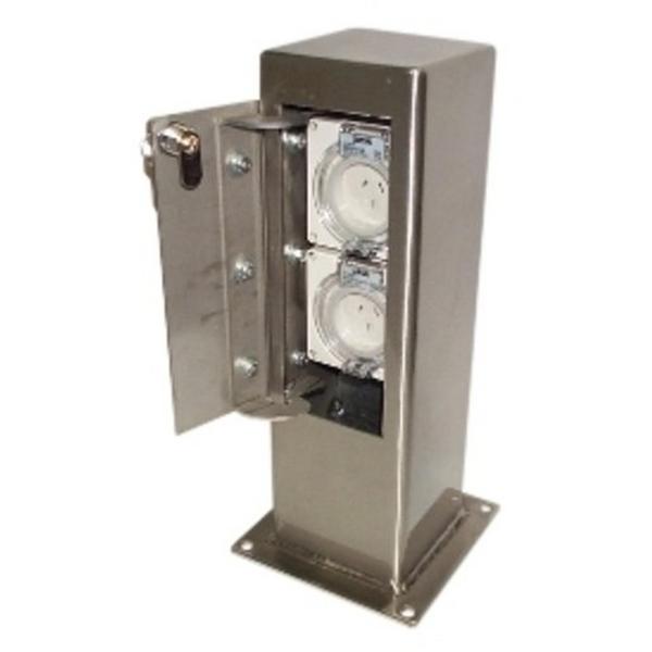Pedestal Stainless Steel 180X180 600mm Height, Ideal Electrical Catalogue Cable Management Installation Column Installation Column - Construction Supplies Australia