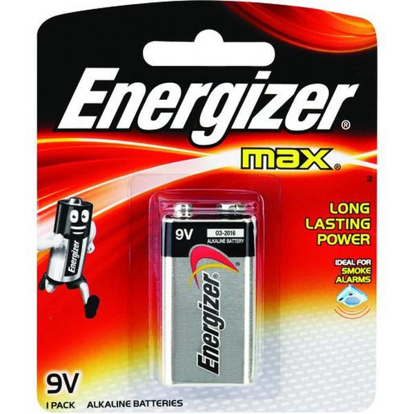 Battery Energizer Max Alkaline 9V (Pack 1), Ideal Electrical Catalogue Electrical Appliances Batteries Battery Not Rechargeable - Construction Supplies Australia