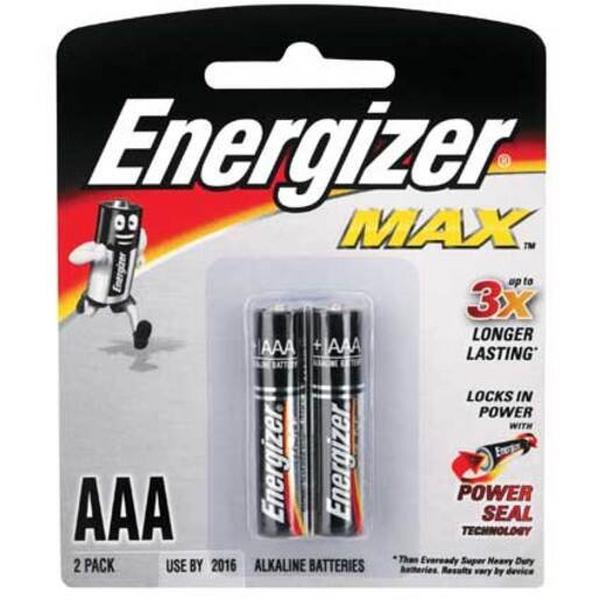 Battery Energizer Max Alkaline AAA (Pack 2), Ideal Electrical Catalogue Electrical Appliances Batteries Battery Not Rechargeable - Construction Supplies Australia