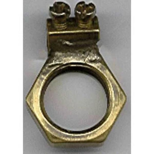 M25 Earth Locknut - Brass Angle Box Qty 10 - Box Wt. 0.4Kg, Ideal Electrical Catalogue Hardware Nuts Bolts Nut - Construction Supplies Australia
