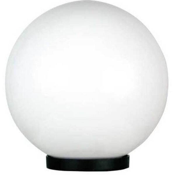 Post Top Sphere E27 250mm IP44 Acrylic Opl/Black Base Galactic, Ideal Electrical Catalogue Light Fittings Bollard Luminaire Bollard - Construction Supplies Australia