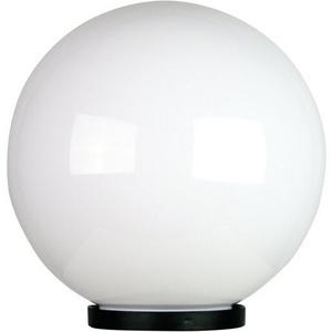 POST TOP SPHERE E27 350MM IP44 ACRYLIC OPAL/BLACK BASE GALACTIC