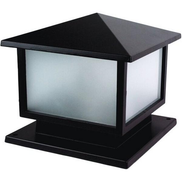 Pillar Mount 1Lt E27 H275Xw300X300mm Black Cortez, Ideal Electrical Catalogue Light Fittings Garden Lighting In Ground Luminaire - Construction Supplies Australia