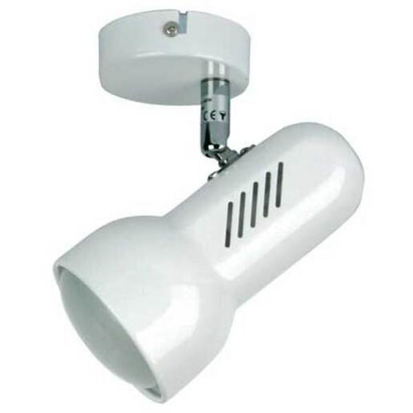 SPOTLIGHT E27 R80 1LT WHITE /W SWITCH PROFILE, Ideal Electrical Catalogue Light Fittings Downlight Downlight Spot Floodlight - Construction Supplies Australia