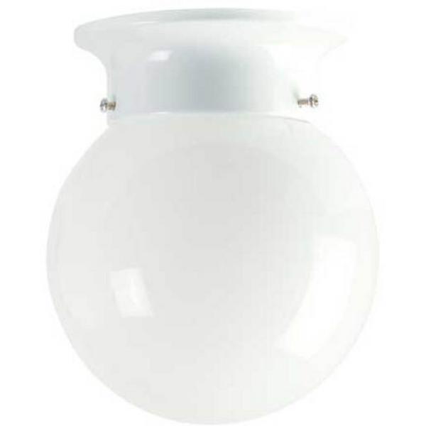 Batten Fix DIY B22 D150mm White Opal Glass/White Jetball, Ideal Electrical Catalogue Light Fittings Ceiling Wall Lighting Lamp Shade Batten Fix - Construction Supplies Australia