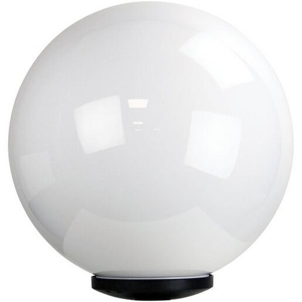 POST TOP SPHERE E27 500MM IP44 ACRYLIC OPAL/BLACK BASE GALACTIC, Ideal Electrical Catalogue Light Fittings Garden Lighting In Ground Luminaire - Construction Supplies Australia