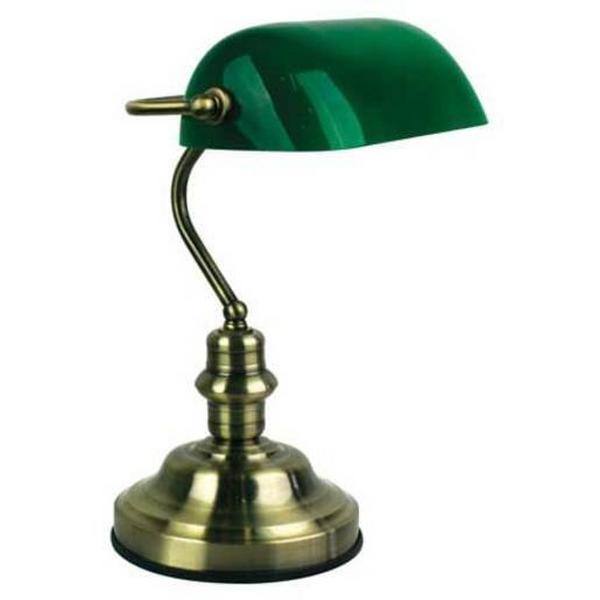 Lamp Table B22 H400Xw270mm 3 Stage Touch A-Brass/Green Banker, Ideal Electrical Catalogue Light Fittings Table Lamp Table Luminaire - Construction Supplies Australia