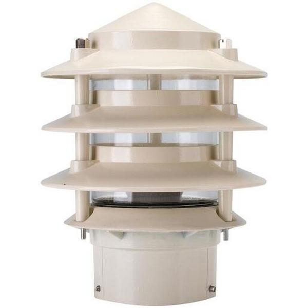 Bollard Head E27 3 Tier 220X160mm IP44 Beige, Ideal Electrical Catalogue Light Fittings Bollard Luminaire Bollard - Construction Supplies Australia