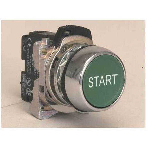 Button Metal Green "Start" - 1N/O, Ideal Electrical Catalogue Switches Plugs Sockets Switches Push Button - Construction Supplies Australia