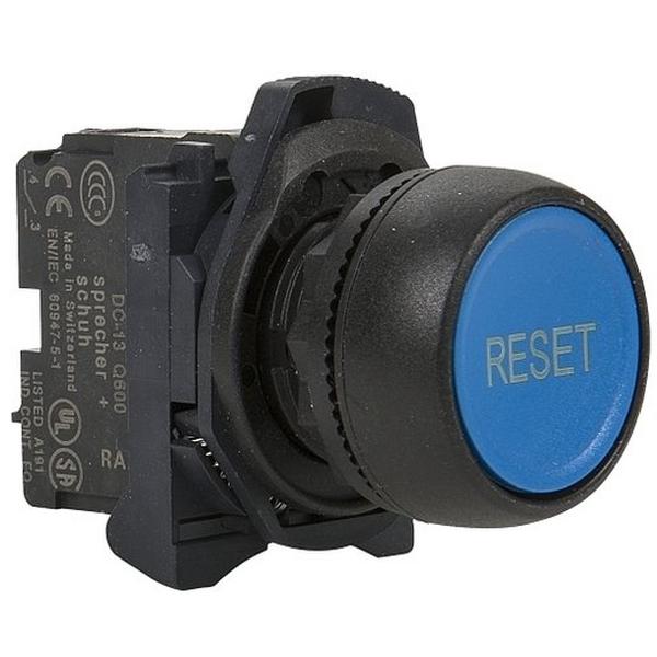 Button Plastic Blu "Reset" - 1N/O, Ideal Electrical Catalogue Industrial Push Button Push Button Complete - Construction Supplies Australia