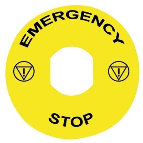 E-Stop Legend Dia60 For Zbz3605, Ideal Electrical Catalogue Industrial Push Button Text Plate For Command Devices - Construction Supplies Australia