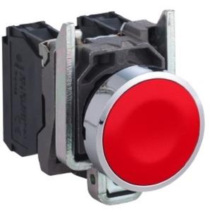 HARMONY XB4, PUSH BUTTON, METAL, FLUSH, RED, 22MM DIAMETER, SPRING RETURN, UNMARKED, 1NC