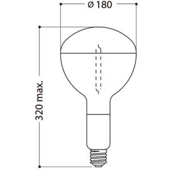 Lamp High Pressure Sodium 360 Watt E40 Base 7300 Lumen Reflector, Ideal Electrical Catalogue Lamps High Intensity Discharge High Pressure Sodium Vapour Lamp - Construction Supplies Australia