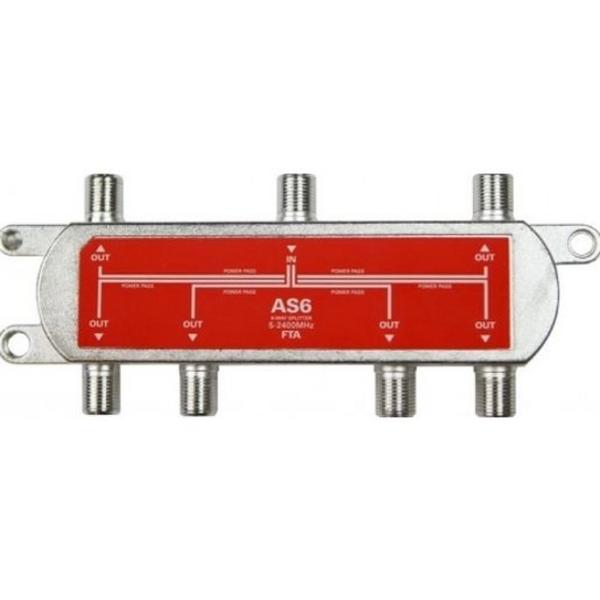 6 Way TV Splitter 5-2400Mhz Power Pass A Class, Ideal Electrical Catalogue Av Security Detection Antennas Tap Off And Distributor - Construction Supplies Australia