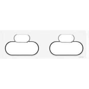 COVER SOCKET OUTLET SATURN - QUAD SWITCHED - HORIZONTAL - PURE WHITE