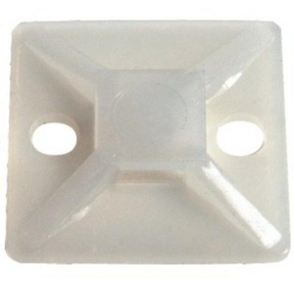 Cable Tie Mount Base White 19mm Suits To 3.6mm Tie (Pkt100), Ideal Electrical Catalogue Hardware Cable Tie Mounting Base For Cable Ties - Construction Supplies Australia