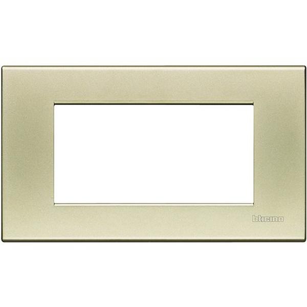 Light - 4 Mod Coverplate Glossy Silver, Ideal Electrical Catalogue Switches Plugs Sockets Switches Grid Cover Plate - Construction Supplies Australia