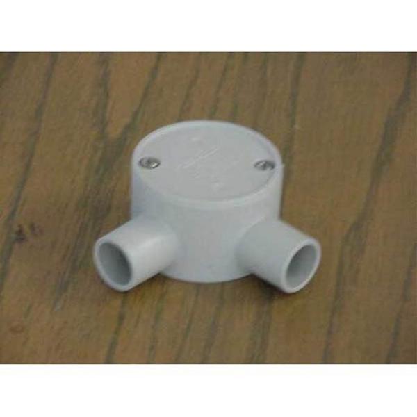 Junction Box 20mm 2Way Angle Rigid Entry - Grey, Ideal Electrical Catalogue Cable Management Conduit Rigid Conduit Junction Box - Construction Supplies Australia