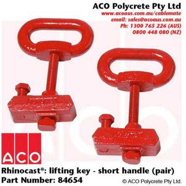 Rhinocast: Lifting Key - Short Handle (Pair), Ideal Electrical Catalogue Power Distribution Earth Inspection Pits Earth Inspection Pit - Construction Supplies Australia