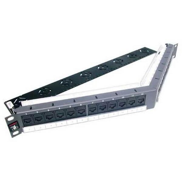 24Pt Angled Powercat 6 Patch Pan 568A/B, Ideal Electrical Catalogue Data Communications Copper Patch Panel Copper Twisted Pair - Construction Supplies Australia