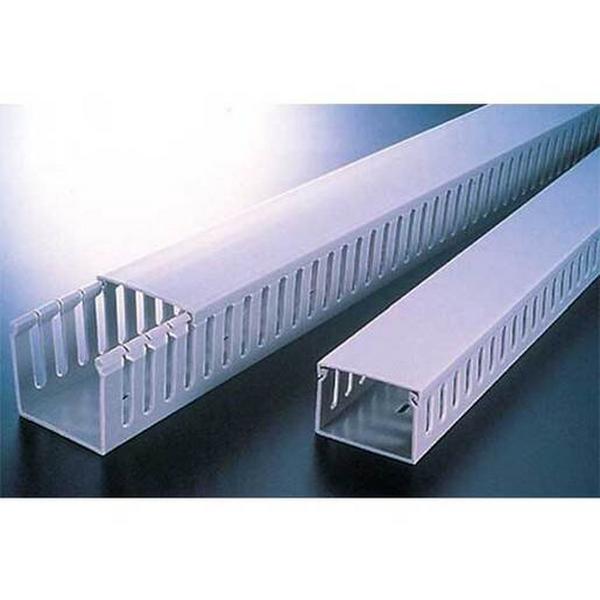 Cable Duct Black (Box Qty=12) 2 Mtr Open Slot 40X40mm, Ideal Electrical Catalogue Cable Management Slotted Cable Trunking Slotted Cable Trunking System - Construction Supplies Australia