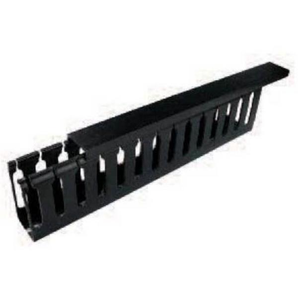 Cable Duct Black (Box Qty=12) 2 Meter Open Slot 60X80mm, Ideal Electrical Catalogue Cable Management Slotted Cable Trunking Slotted Cable Trunking System - Construction Supplies Australia