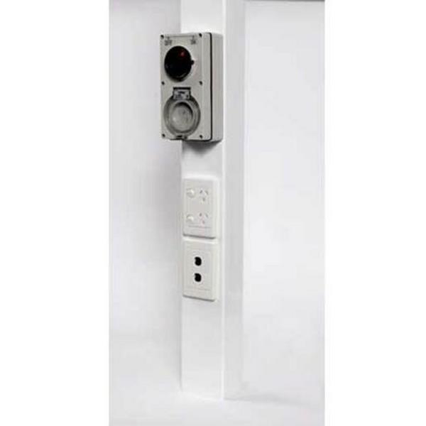 Service Post 101X76mm Natural Anodised 3M, Ideal Electrical Catalogue Switches Plugs Sockets Switches Light Energy Pole - Construction Supplies Australia
