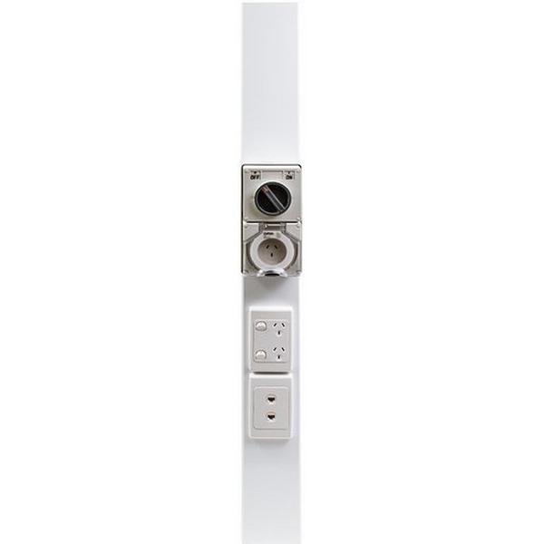 Service Post 101X76mm White 3M, Ideal Electrical Catalogue Switches Plugs Sockets Switches Light Energy Pole - Construction Supplies Australia