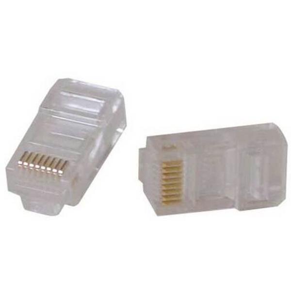 RJ Modular Plug [100] Pack 8P8C Round Multistrand, Ideal Electrical Catalogue Av Security Detection Connector Communications Technology Adapter - Construction Supplies Australia