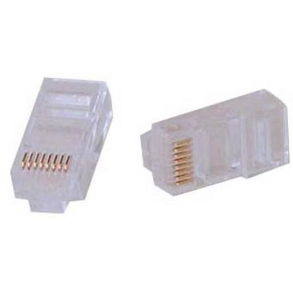RJ Modular Plug [10] Pack 8P8C Round Solid Core, Ideal Electrical Catalogue Av Security Detection Connector Communications Technology Adapter - Construction Supplies Australia