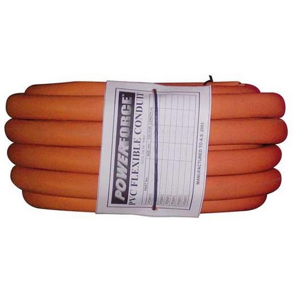 PVC Flexible Conduit D/Wire Orange 40mm X 30M (10/Plt), Ideal Electrical Catalogue Cable Management Conduit Flexible Protective Plastic Hose - Construction Supplies Australia