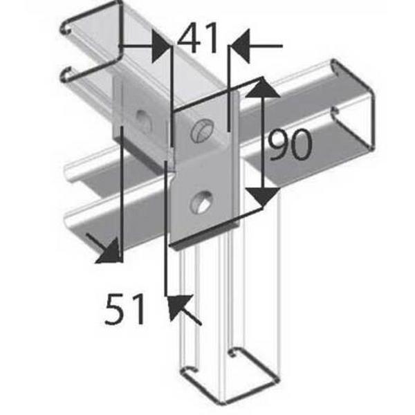 Angle Fittings 3 Hole Offset For Strut Hot Dip Galvanised, Ideal Electrical Catalogue Cable Management Cable Support Connector For Cable Support System - Construction Supplies Australia