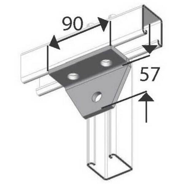 Angle Fitting Strut 3 Hole For Strut Hot Dip Galvanised, Ideal Electrical Catalogue Cable Management Channel Strut Fastening Element For Mounting Rail Profile - Construction Supplies Australia