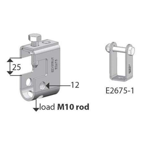 Ezystrut E2675H | Beam Clamp Kit M10 | Span wire clamp | Cable Support ...