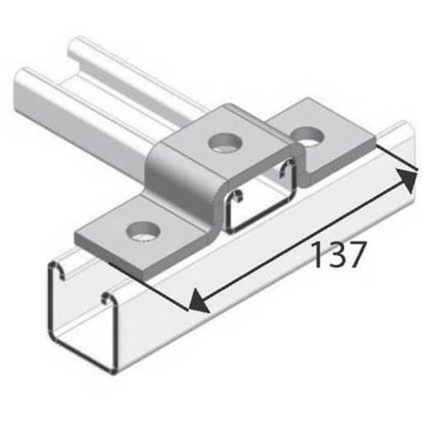 Angle Fitting Strut U Type 3 Hole Hot Dip Galvanised, Ideal Electrical Catalogue Cable Management Cable Support Connector For Cable Support System - Construction Supplies Australia
