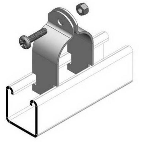 Cable/Pipe Clamp For Strut Hot Dip Galvanised 203mm, Ideal Electrical Catalogue Cable Management Channel Strut Fastening Element For Mounting Rail Profile - Construction Supplies Australia