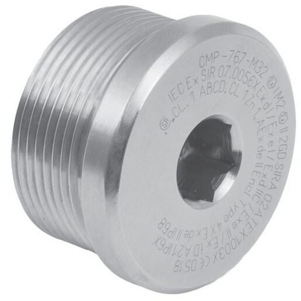 Stopper Plug Haz 767 Dome Head Npb M32 Ex D/E/Nr/Ta, Ideal Electrical Catalogue Cable Management Conduit Rigid Plugs - Construction Supplies Australia