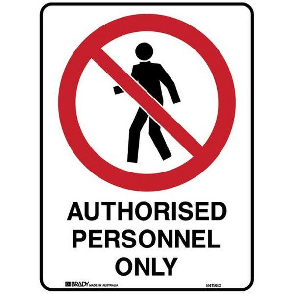 Admittance Signs Metal 300 X 225 Auth.Person.Only.., Ideal Electrical Catalogue Hardware Warning Signing Plate Warning Sign And Labels - Construction Supplies Australia
