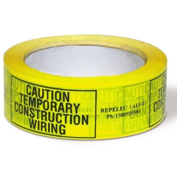 Warning Tape Construction Adhesive Yellow 37mm X 75M, Ideal Electrical Catalogue Hardware Warning Signing Plate Warning Sign And Labels - Construction Supplies Australia
