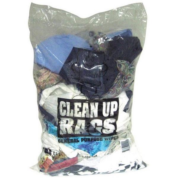 General Purpose Fleecy Waste Rags [1.5Kg] In Printed Bag, Ideal Electrical Catalogue Hardware Cleaning Products Cleaning Cloth - Construction Supplies Australia