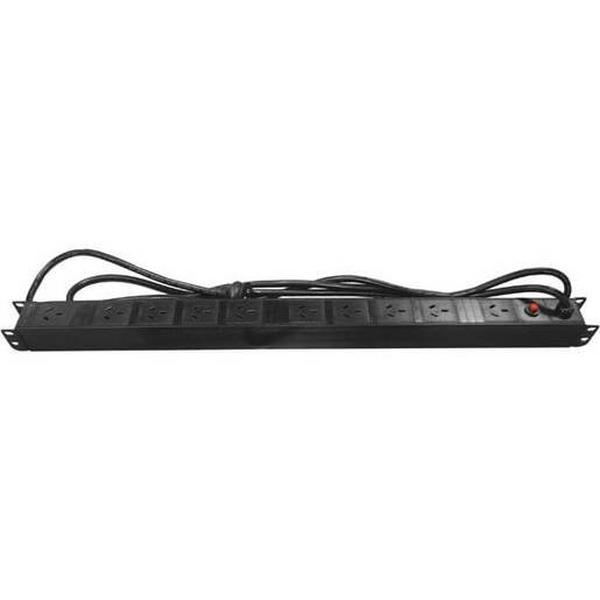 Horizontal Power Rail-10X10A Outlet 10A Plug, Ideal Electrical Catalogue Data Communications Cabinets Enclosures Power Rail - Construction Supplies Australia