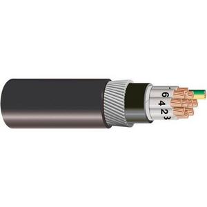 CABLE CONTROL STEEL WIRE ARMOURED 1.5MM 7/050 6C+E BLACK SHEATH