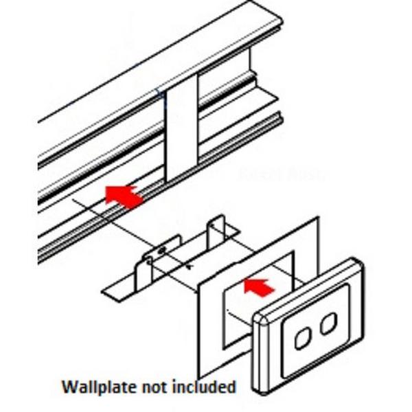 Data Kit (Drop In) 150mm With Data Bracket White, Ideal Electrical Catalogue Cable Management Duct Face Plate For Wall Duct - Construction Supplies Australia