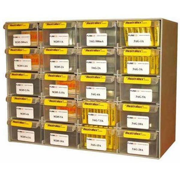 3Ag + M205 Assorted Rating Fuse Box, Ideal Electrical Catalogue Power Distribution Fuses Holders Miniature Fuse Assortment - Construction Supplies Australia